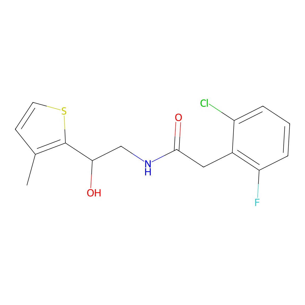 2-(2-chloro-6-fluorophenyl)-N-[2-hydroxy-2-(3-methylthiophen-2-yl)ethyl]acetamide molecular structure, CAS 1795487-74-9