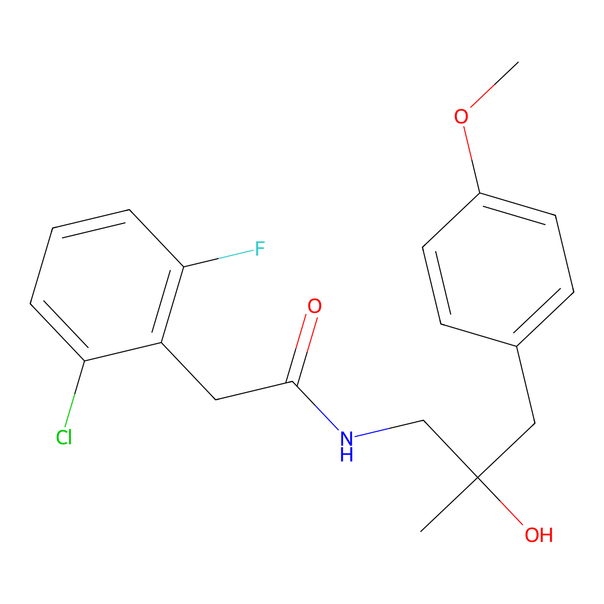 2-(2-chloro-6-fluorophenyl)-N-[2-hydroxy-3-(4-methoxyphenyl)-2-methylpropyl]acetamide molecular structure, CAS 1795487-82-9