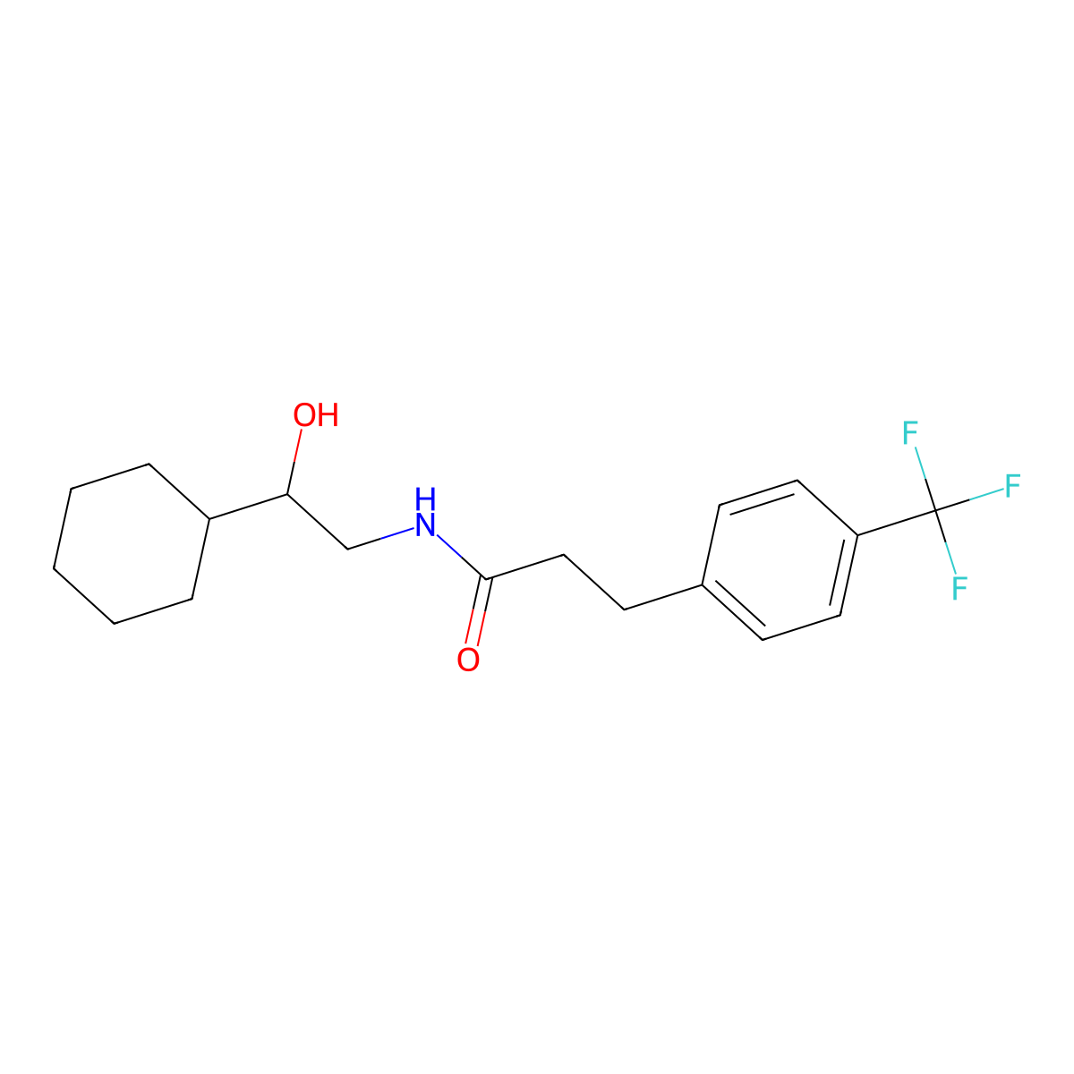 N-(2-cyclohexyl-2-hydroxyethyl)-3-[4-(trifluoromethyl)phenyl]propanamide molecular structure, CAS 1795487-85-2