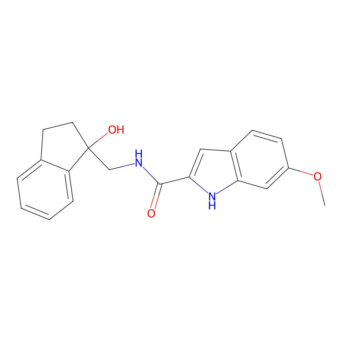 N-((1-hydroxy-2,3-dihydro-1H-inden-1-yl)methyl)-6-methoxy-1H-indole-2-carboxamide molecular structure, CAS 1795487-90-9