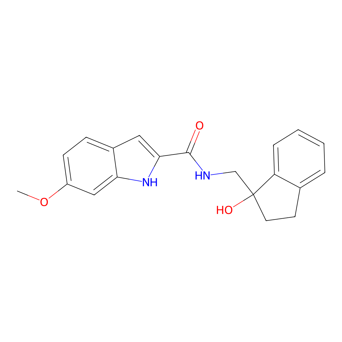 N-((1-hydroxy-2,3-dihydro-1H-inden-1-yl)methyl)-6-methoxy-1H-indole-2-carboxamide molecular structure, CAS 1795487-90-9