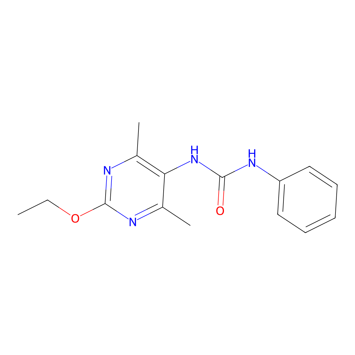 1-(2-Ethoxy-4,6-dimethylpyrimidin-5-yl)-3-phenylurea molecular structure, CAS 1795487-99-8