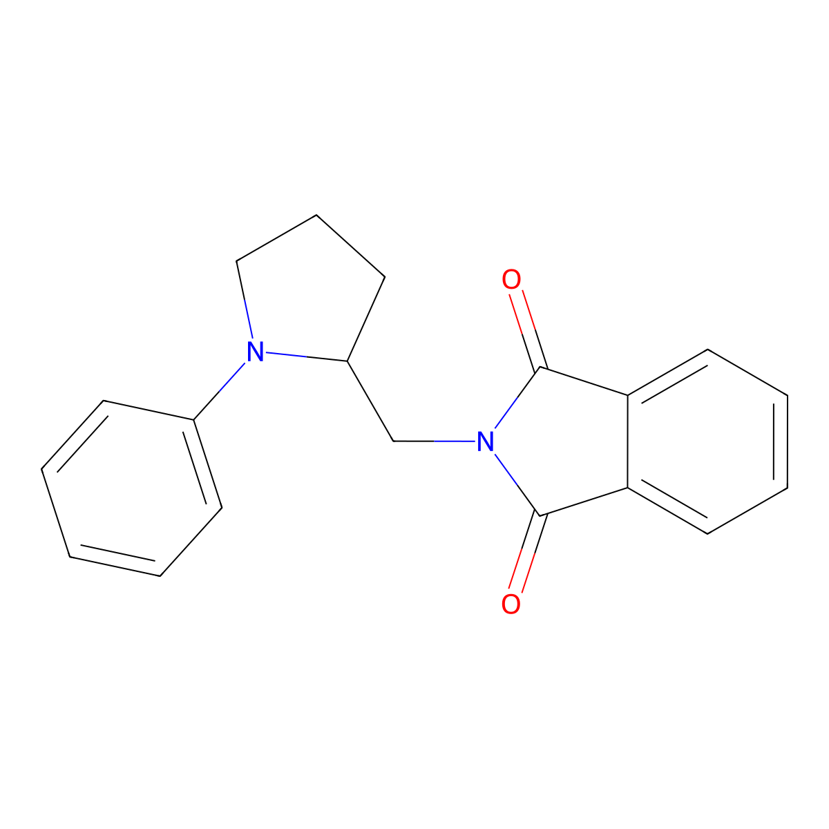 2-((1-Phenylpyrrolidin-2-yl)methyl)isoindoline-1,3-dione molecular structure, CAS 1795488-20-8