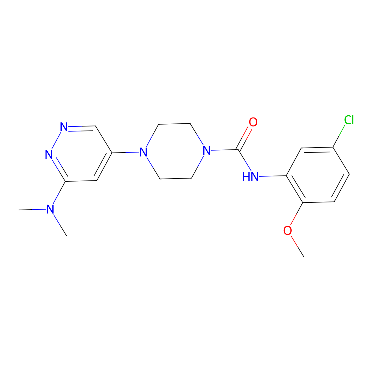 N-(5-chloro-2-methoxyphenyl)-4-[6-(dimethylamino)pyridazin-4-yl]piperazine-1-carboxamide molecular structure, CAS 1795488-33-3
