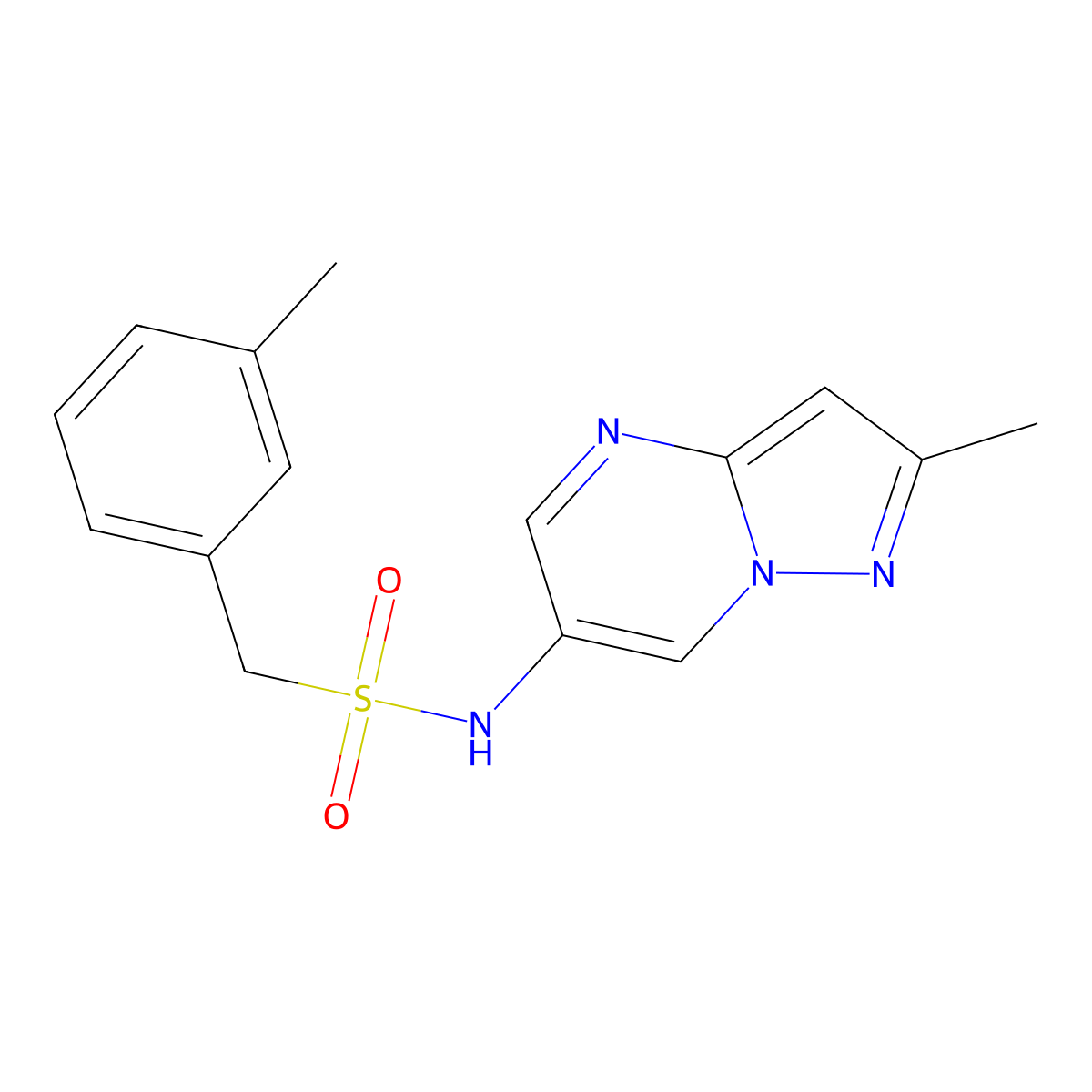 N-(2-methylpyrazolo[1,5-a]pyrimidin-6-yl)-1-(m-tolyl)methanesulfonamide molecular structure, CAS 1795488-87-7