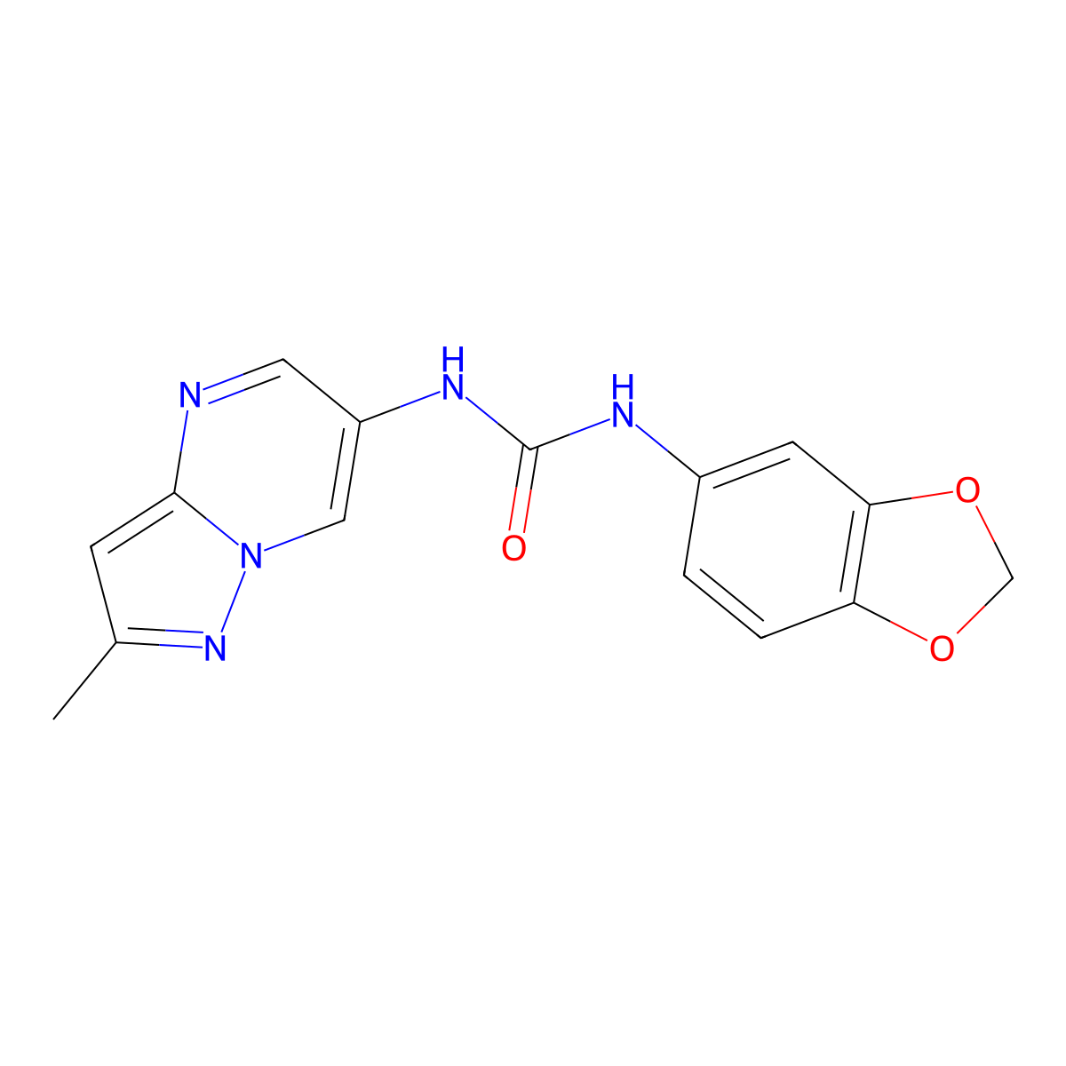 1-(Benzo[d][1,3]dioxol-5-yl)-3-(2-methylpyrazolo[1,5-a]pyrimidin-6-yl)urea molecular structure, CAS 1795489-09-6