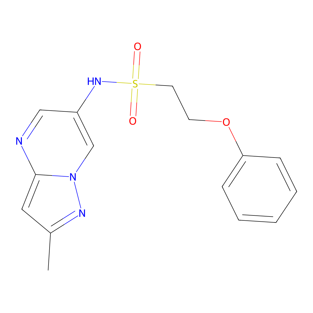 N-(2-methylpyrazolo[1,5-a]pyrimidin-6-yl)-2-phenoxyethanesulfonamide molecular structure, CAS 1795489-20-1