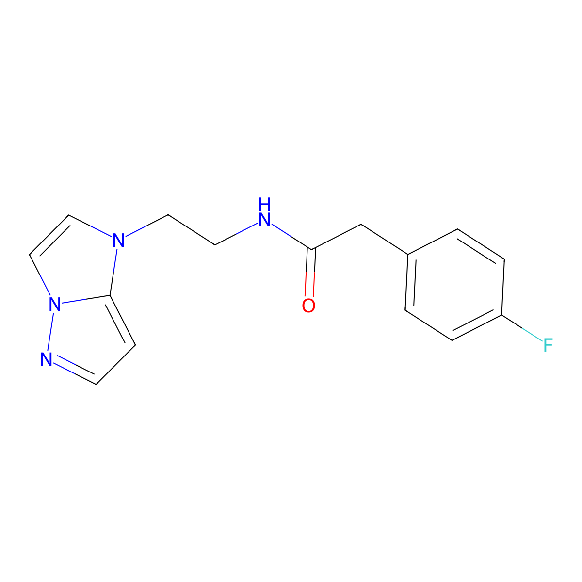 N-(2-(1H-imidazo[1,2-b]pyrazol-1-yl)ethyl)-2-(4-fluorophenyl)acetamide molecular structure, CAS 1795489-39-2