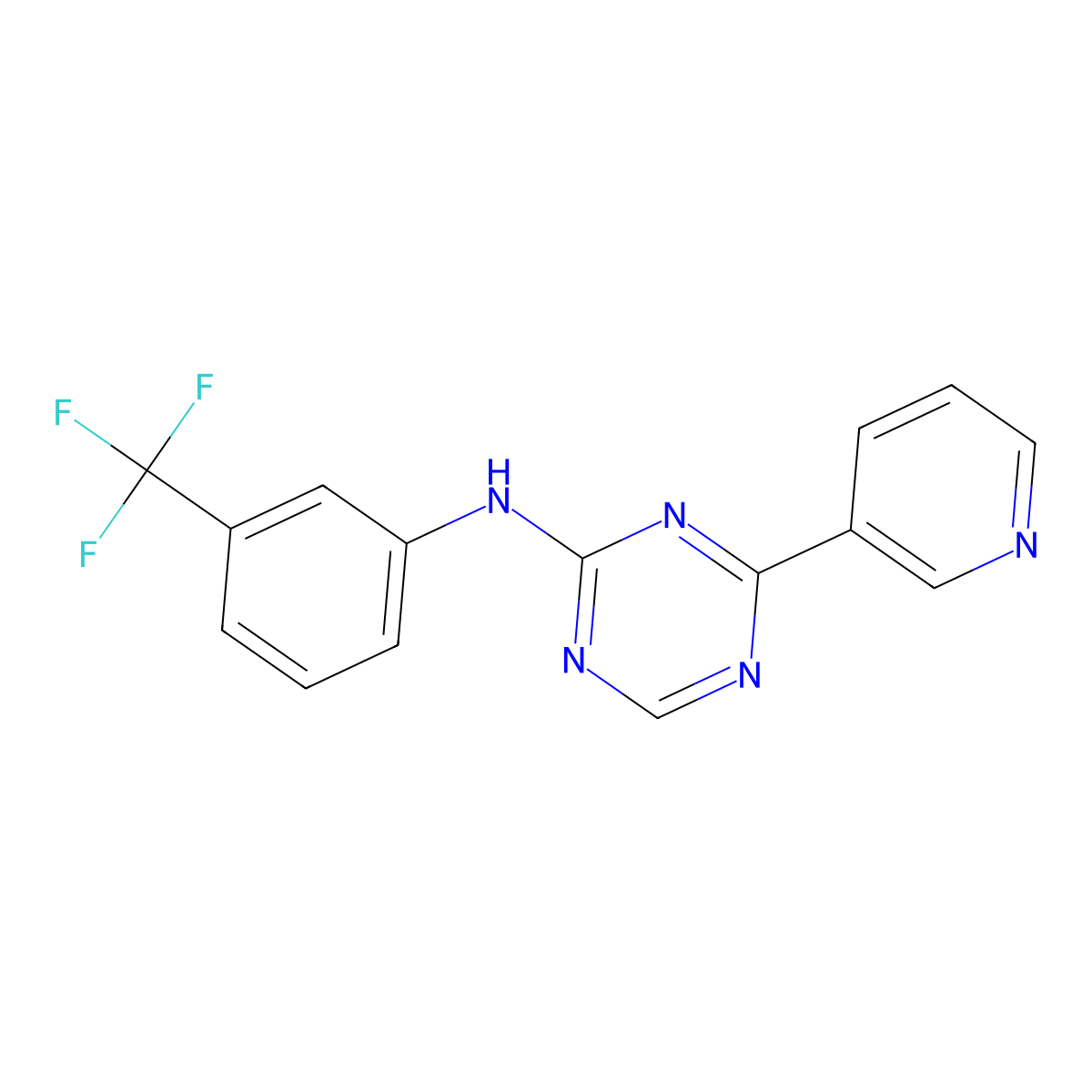4-(pyridin-3-yl)-N-[3-(trifluoromethyl)phenyl]-1,3,5-triazin-2-amine molecular structure, CAS 1795489-54-1
