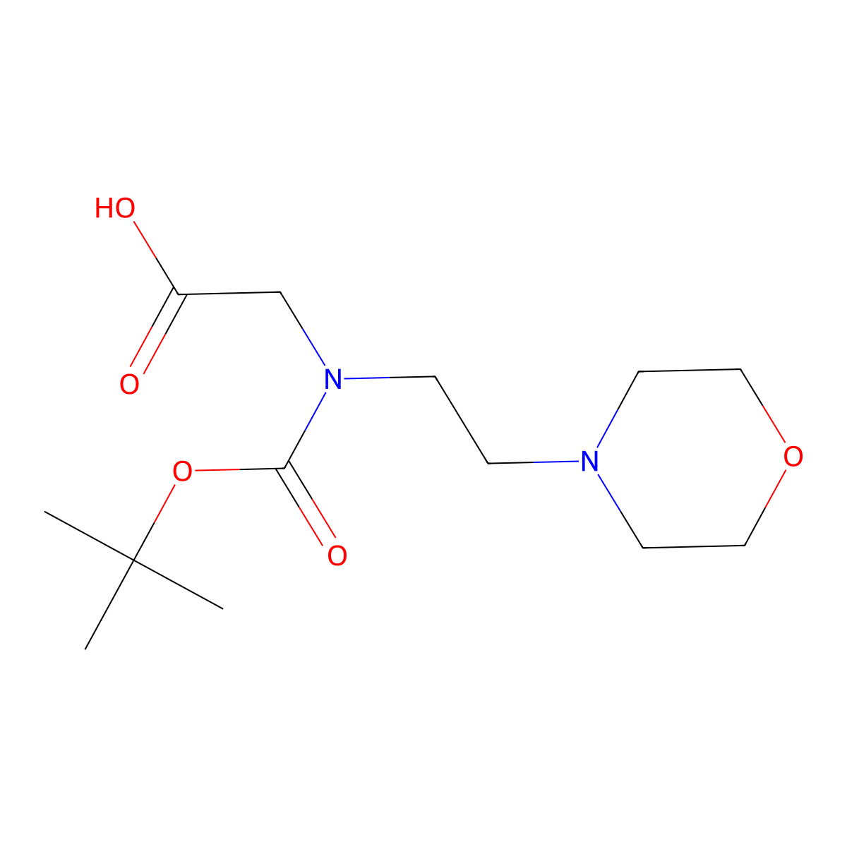2-{[(Tert-butoxy)carbonyl][2-(morpholin-4-yl)ethyl]amino}acetic acid molecular structure, CAS 179549-78-1