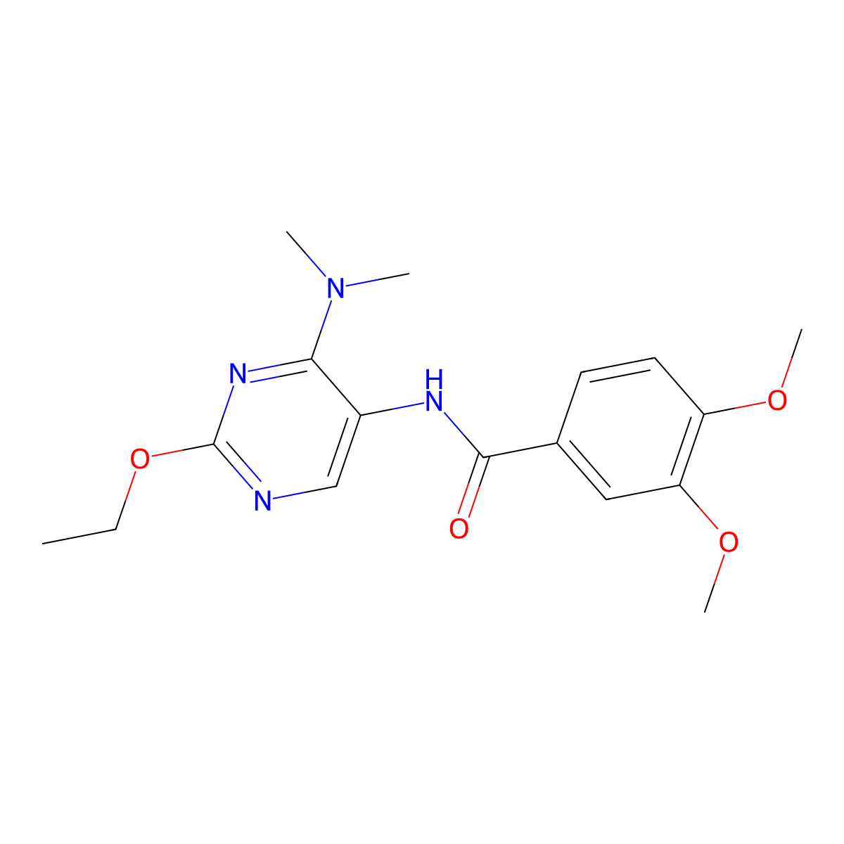 N-[4-(dimethylamino)-2-ethoxypyrimidin-5-yl]-3,4-dimethoxybenzamide molecular structure, CAS 1795490-00-4