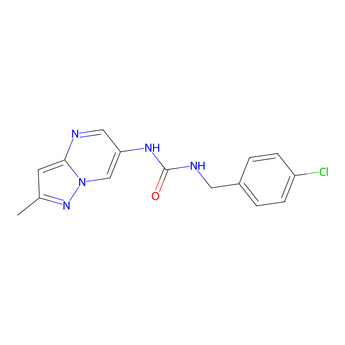 1-(4-Chlorobenzyl)-3-(2-methylpyrazolo[1,5-a]pyrimidin-6-yl)urea molecular structure, CAS 1795490-10-6