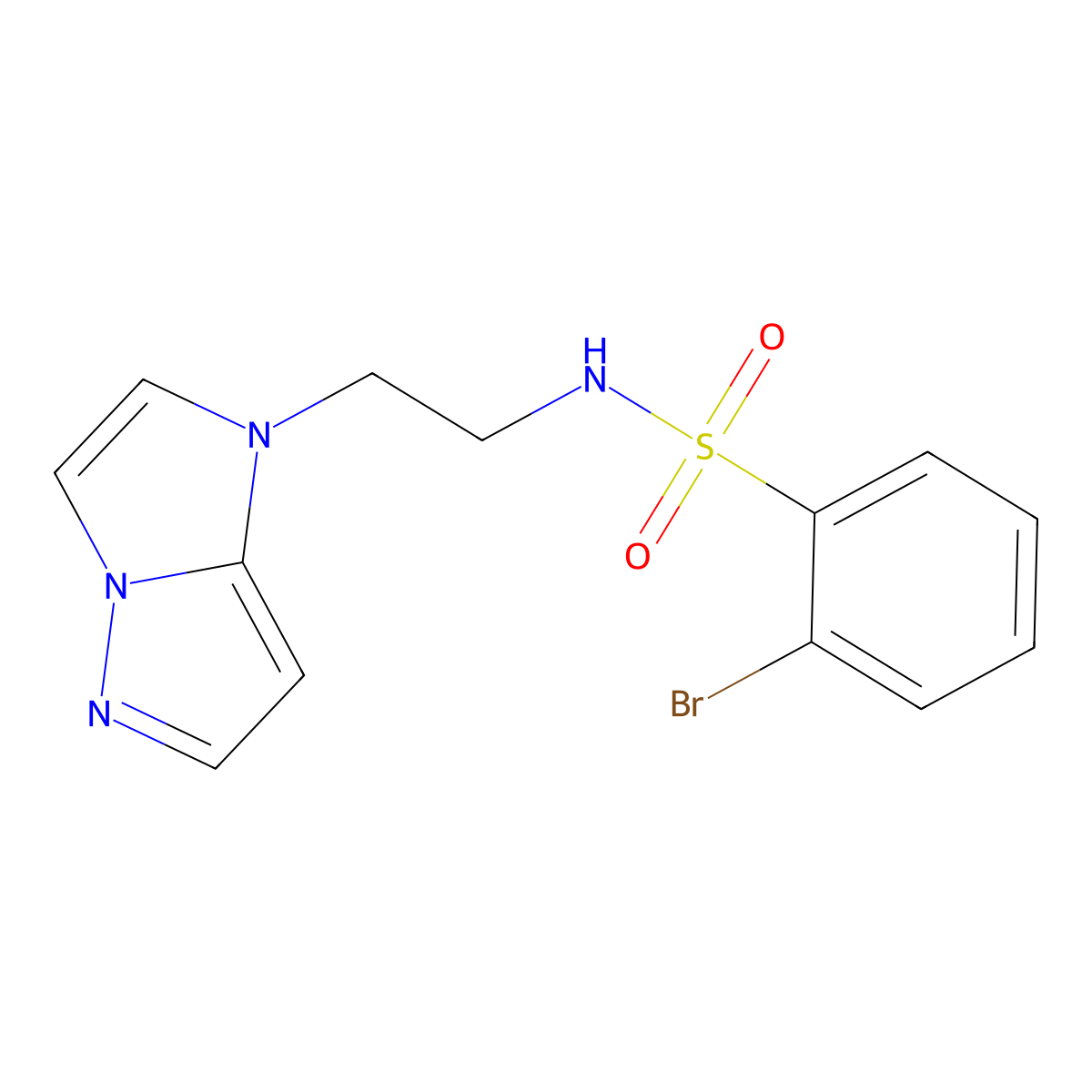 N-(2-(1H-imidazo[1,2-b]pyrazol-1-yl)ethyl)-2-bromobenzenesulfonamide molecular structure, CAS 1795490-18-4