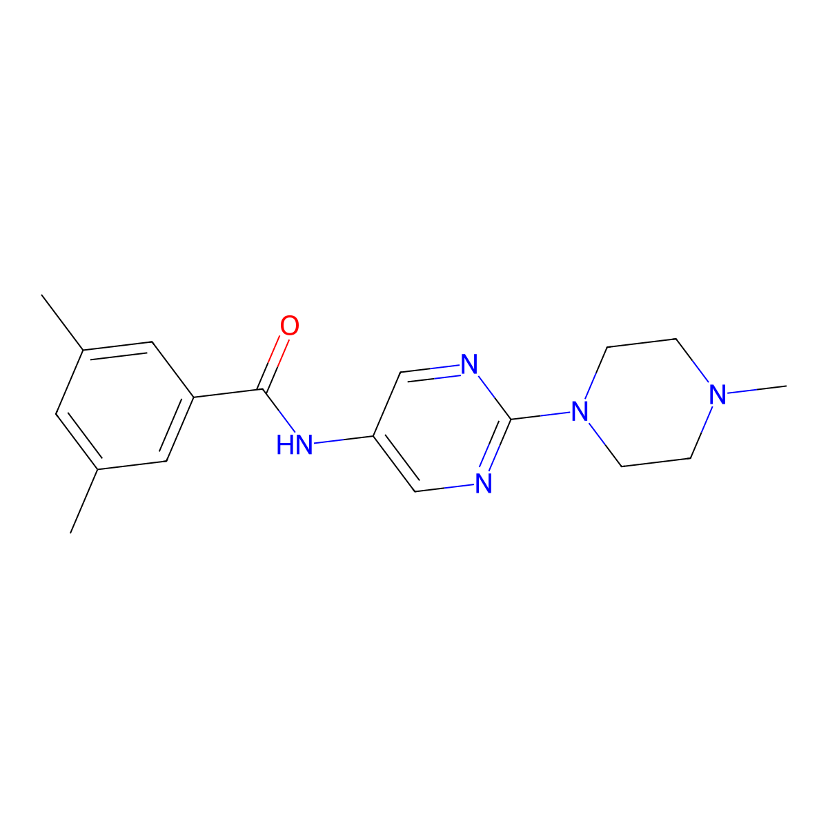 3,5-dimethyl-N-[2-(4-methylpiperazin-1-yl)pyrimidin-5-yl]benzamide molecular structure, CAS 1795490-49-1