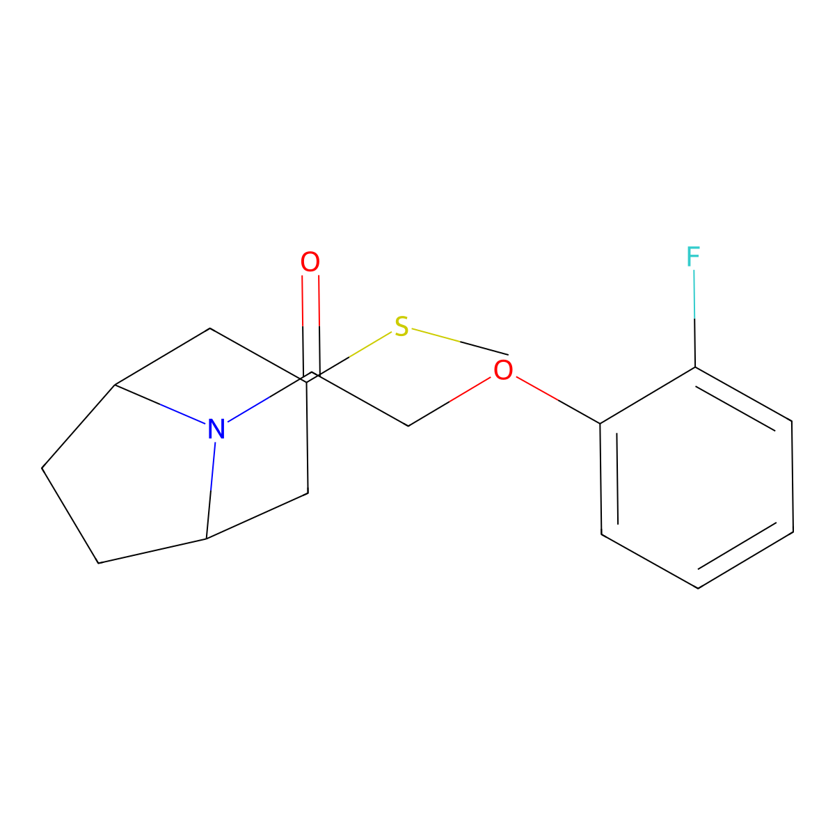 2-(2-fluorophenoxy)-1-((1R,5S)-3-(methylthio)-8-azabicyclo[3.2.1]octan-8-yl)ethanone molecular structure, CAS 1795490-82-2