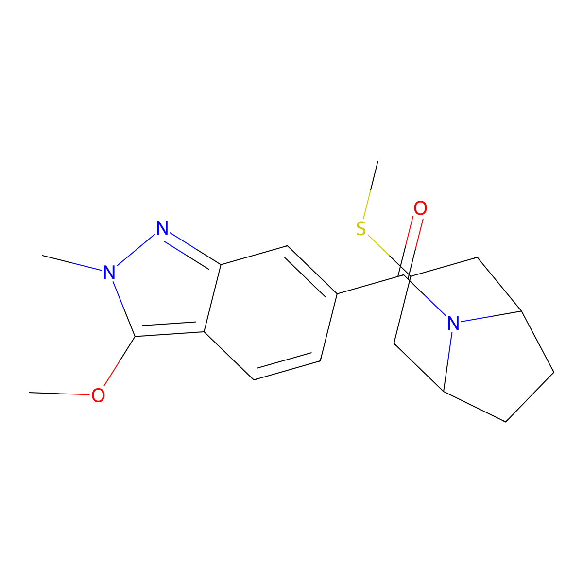 (3-methoxy-2-methyl-2H-indazol-6-yl)((1R,5S)-3-(methylthio)-8-azabicyclo[3.2.1]octan-8-yl)methanone molecular structure, CAS 1795490-96-8
