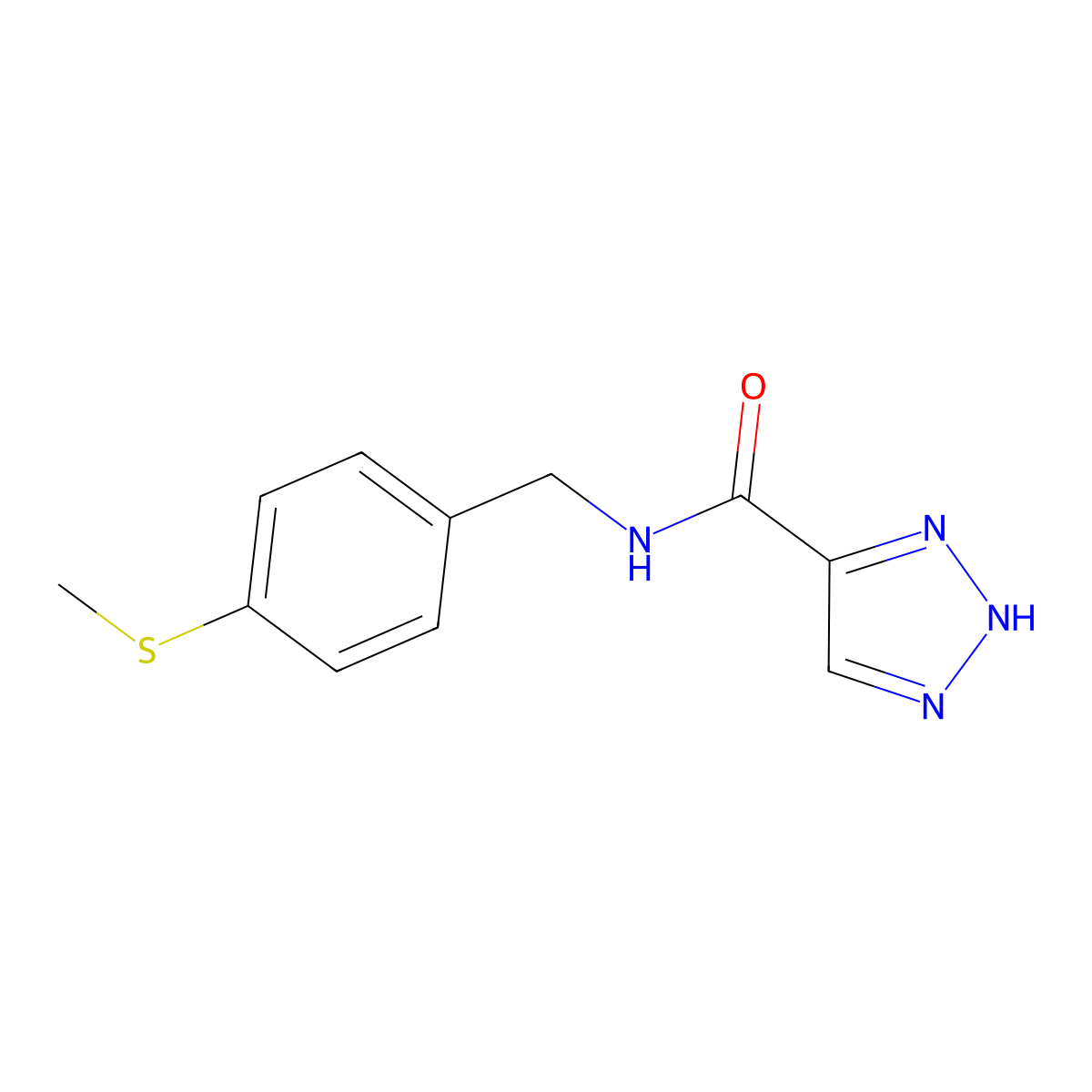 N-{[4-(methylsulfanyl)phenyl]methyl}-1H-1,2,3-triazole-5-carboxamide molecular structure, CAS 1795491-04-1