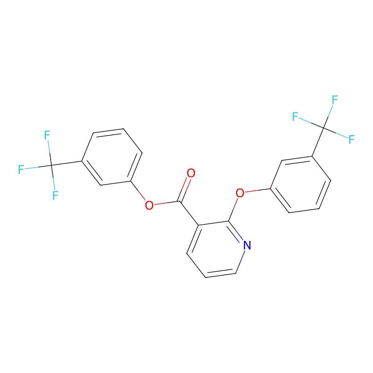 3-(Trifluoromethyl)phenyl 2-[3-(trifluoromethyl)phenoxy]pyridine-3-carboxylate molecular structure, CAS 1795491-19-8