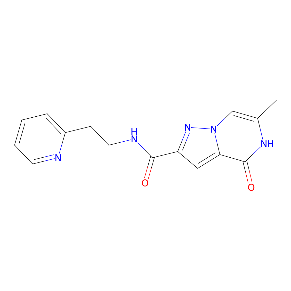 6-methyl-4-oxo-N-(2-pyridin-2-ylethyl)-4,5-dihydropyrazolo[1,5-a]pyrazine-2-carboxamide molecular structure, CAS 1795491-35-8