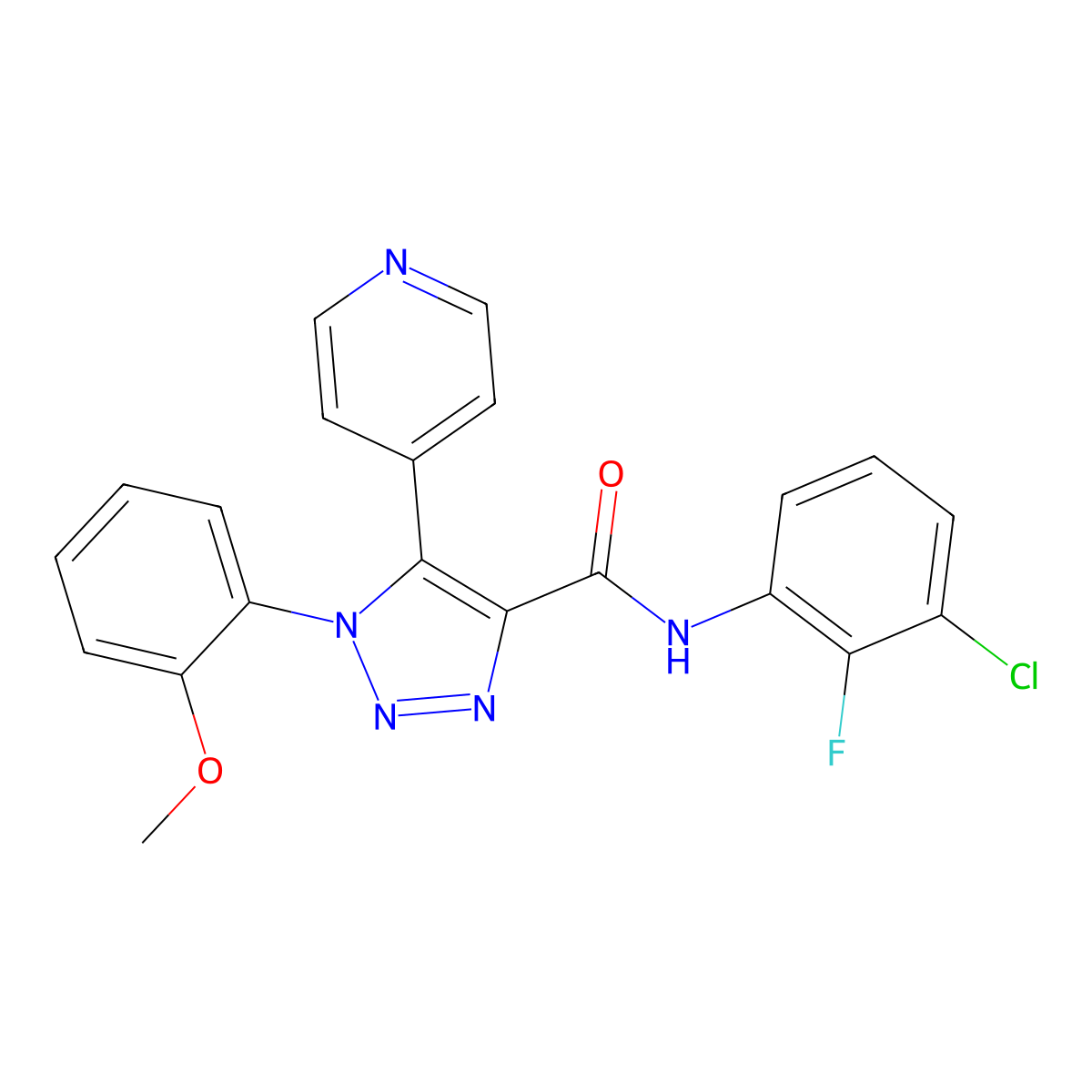 N-(3-chloro-2-fluorophenyl)-1-(2-methoxyphenyl)-5-(pyridin-4-yl)-1H-1,2,3-triazole-4-carboxamide molecular structure, CAS 1795491-46-1