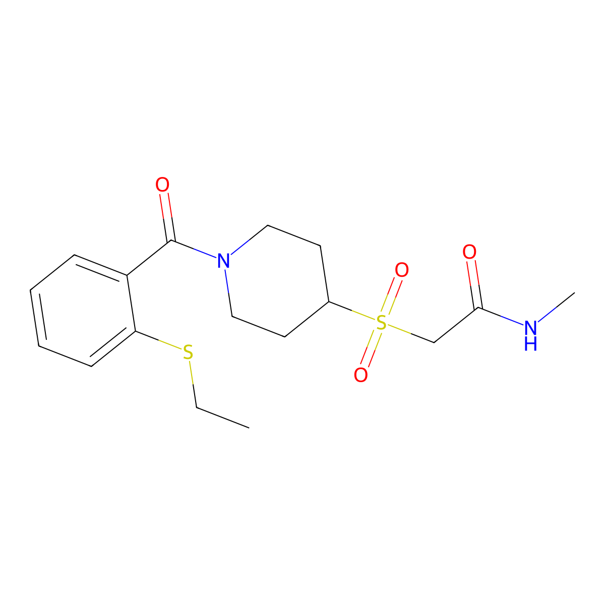 2-((1-(2-(ethylthio)benzoyl)piperidin-4-yl)sulfonyl)-N-methylacetamide molecular structure, CAS 1795491-53-0