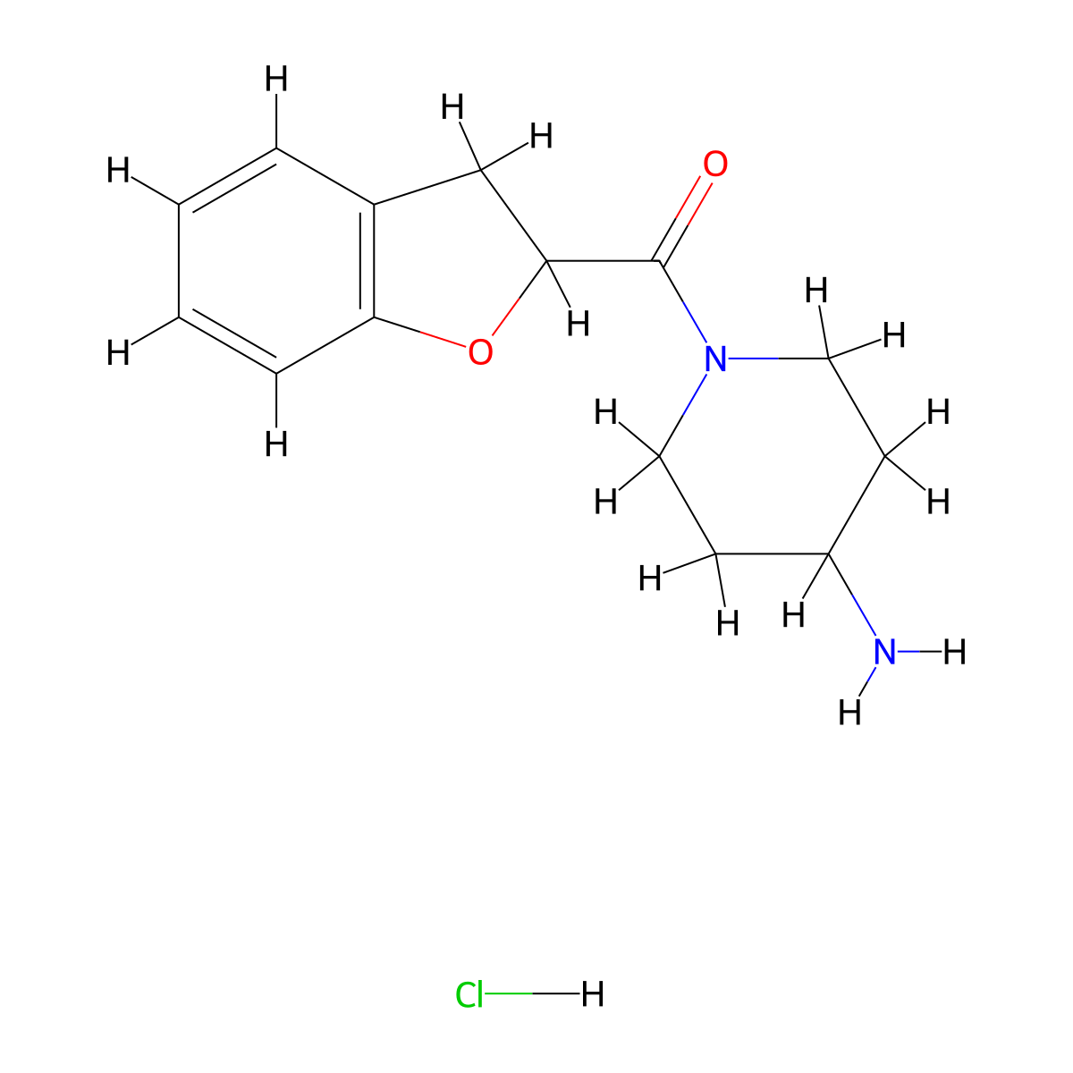 1-(2,3-Dihydro-1-benzofuran-2-carbonyl)piperidin-4-amine hydrochloride molecular structure, CAS 1795491-62-1