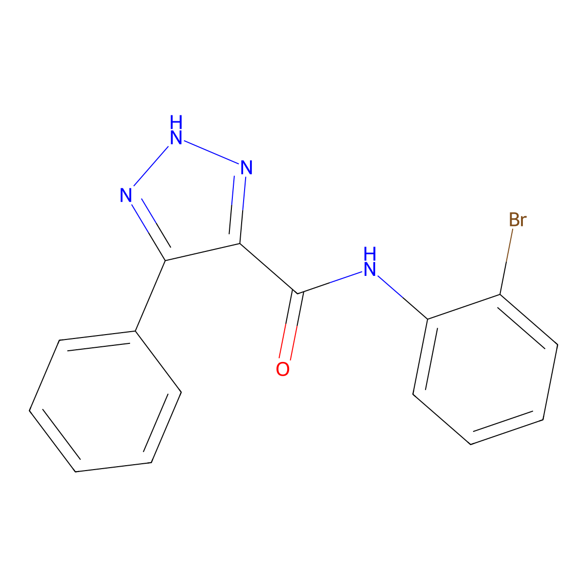 N-(2-bromophenyl)-4-phenyl-1H-1,2,3-triazole-5-carboxamide molecular structure, CAS 1795491-76-7