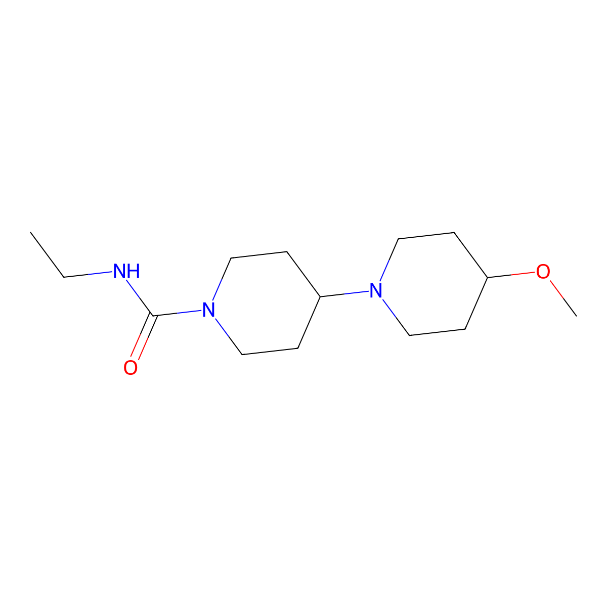 N-ethyl-4-methoxy-[1,4'-bipiperidine]-1'-carboxamide molecular structure, CAS 1795491-93-8