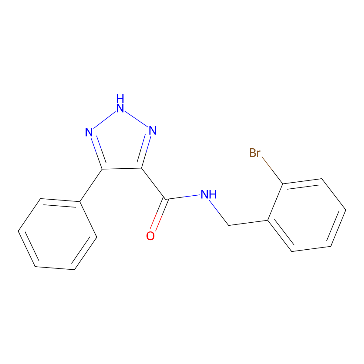 N-(2-bromobenzyl)-4-phenyl-1H-1,2,3-triazole-5-carboxamide molecular structure, CAS 1795491-96-1