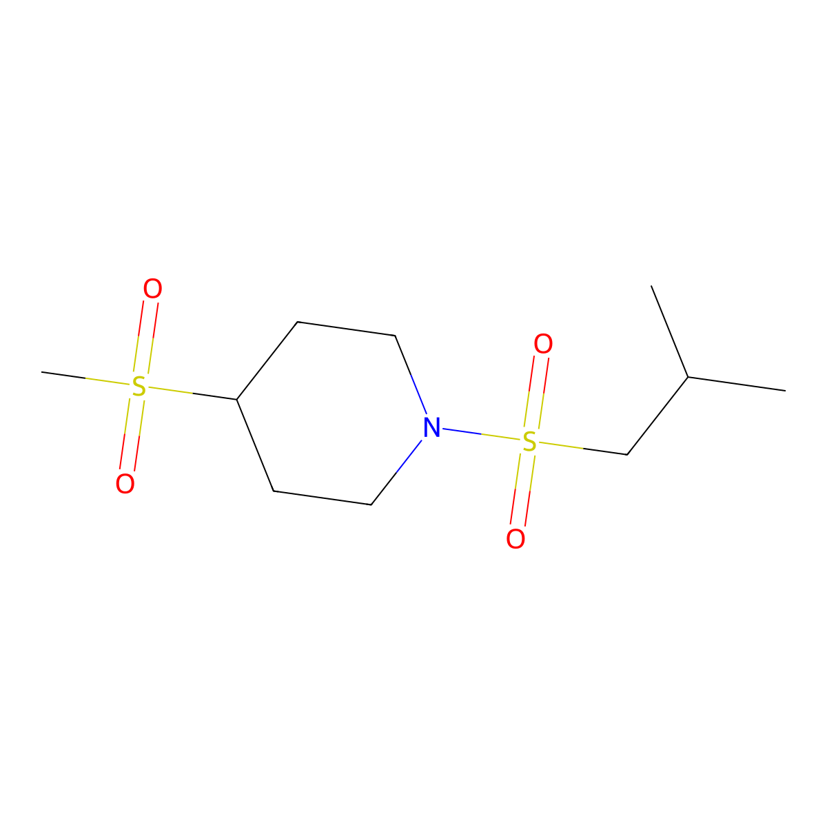 1-(Isobutylsulfonyl)-4-(methylsulfonyl)piperidine molecular structure, CAS 1795492-28-2