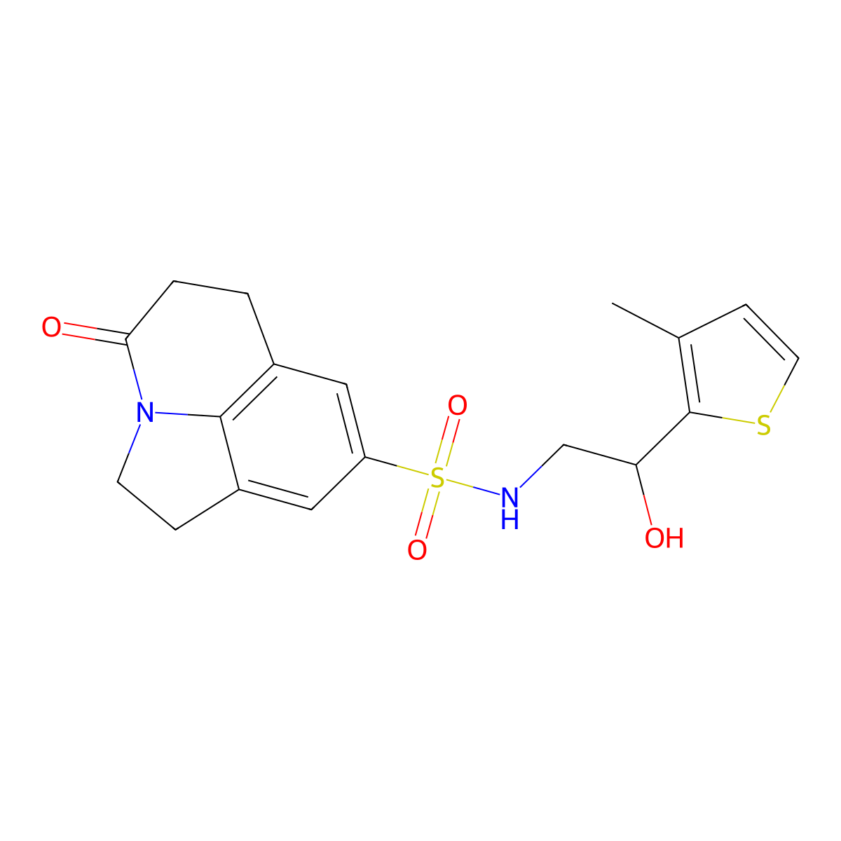 N-[2-hydroxy-2-(3-methylthiophen-2-yl)ethyl]-11-oxo-1-azatricyclo[6.3.1.0^{4,12}]dodeca-4(12),5,7-triene-6-sulfonamide molecular structure, CAS 1795492-55-5