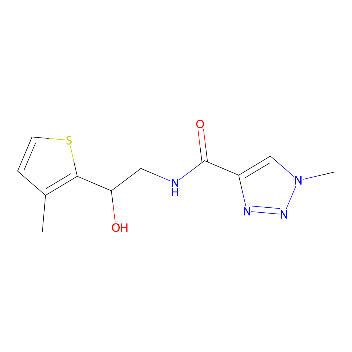 N-(2-hydroxy-2-(3-methylthiophen-2-yl)ethyl)-1-methyl-1H-1,2,3-triazole-4-carboxamide molecular structure, CAS 1795493-23-0