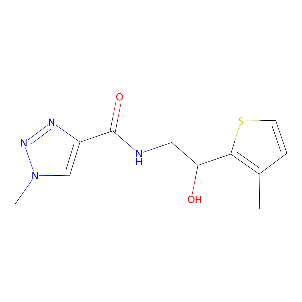 N-(2-hydroxy-2-(3-methylthiophen-2-yl)ethyl)-1-methyl-1H-1,2,3-triazole-4-carboxamide molecular structure, CAS 1795493-23-0