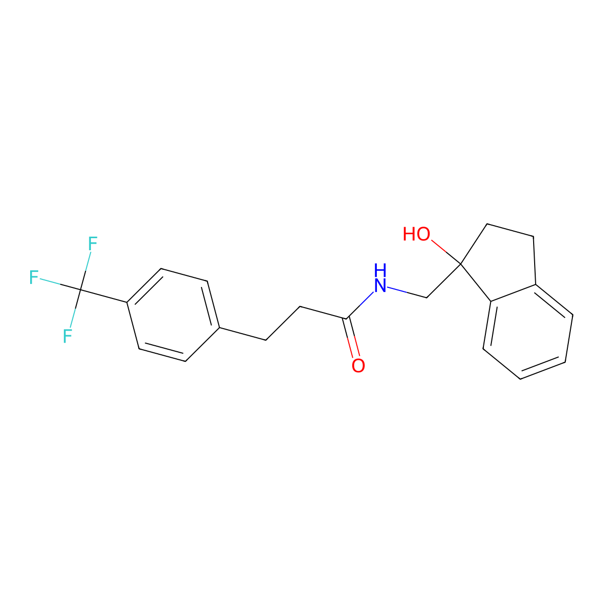 N-[(1-hydroxy-2,3-dihydro-1H-inden-1-yl)methyl]-3-[4-(trifluoromethyl)phenyl]propanamide molecular structure, CAS 1795493-44-5