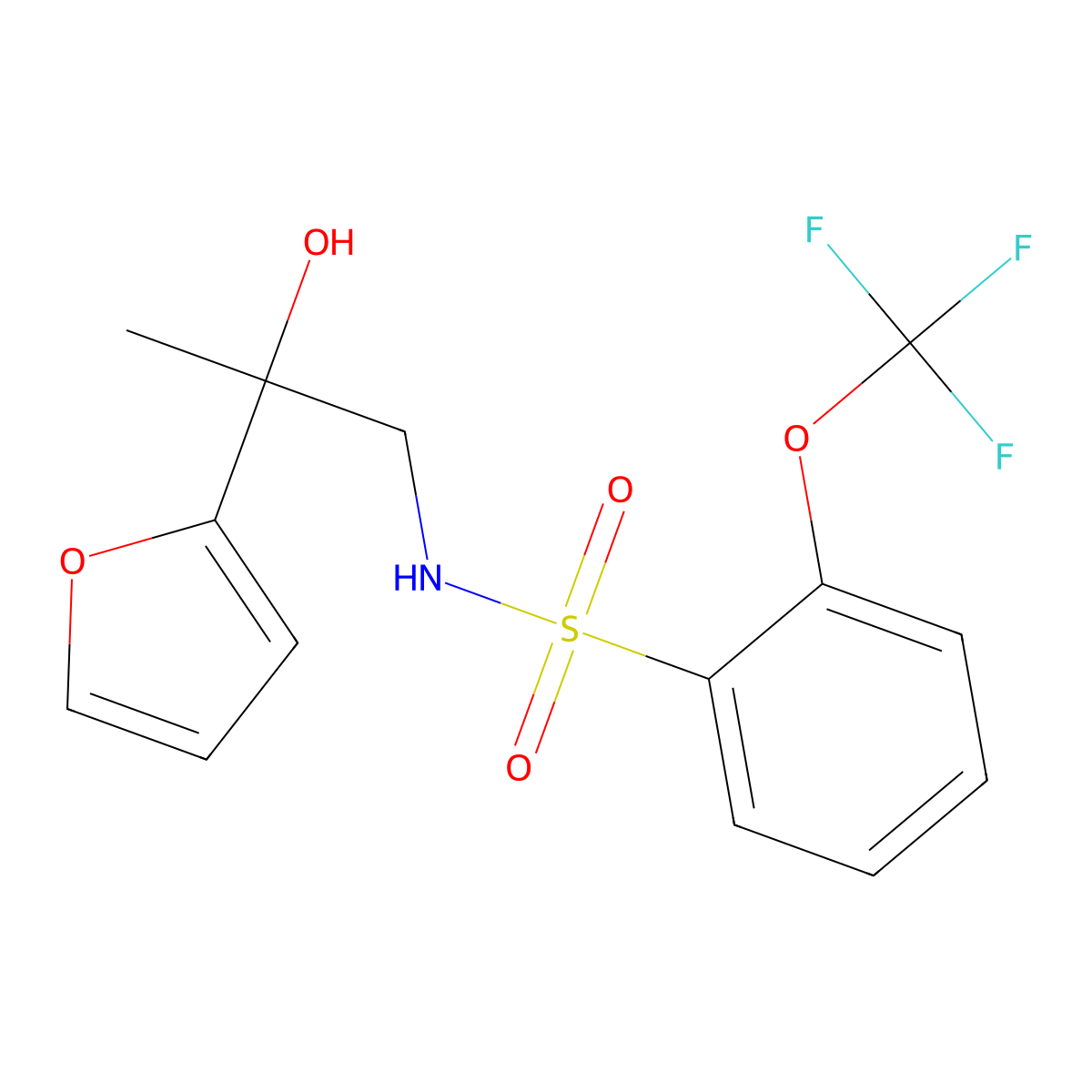 N-(2-(furan-2-yl)-2-hydroxypropyl)-2-(trifluoromethoxy)benzenesulfonamide molecular structure, CAS 1795494-09-5