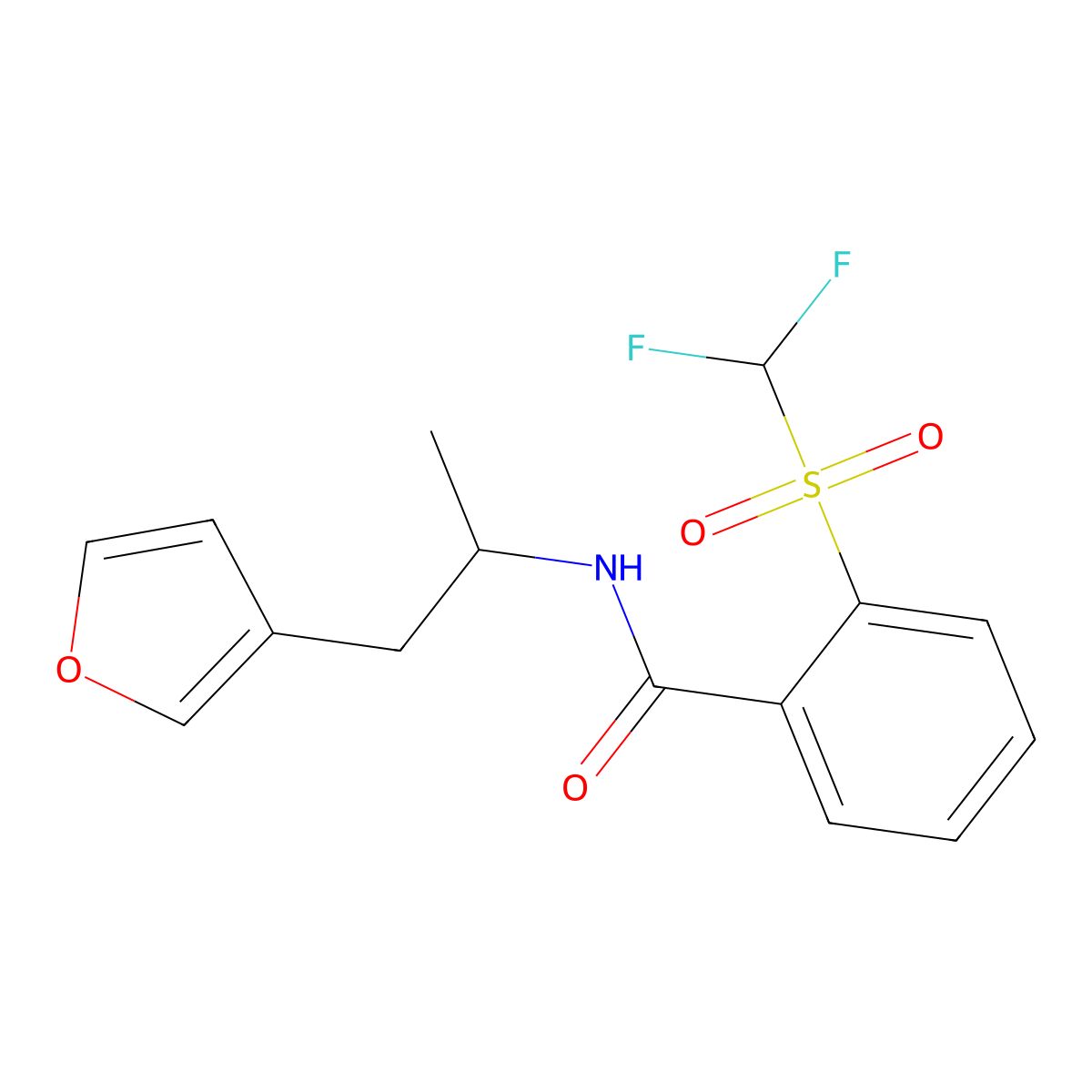 2-((difluoromethyl)sulfonyl)-N-(1-(furan-3-yl)propan-2-yl)benzamide molecular structure, CAS 1795494-16-4