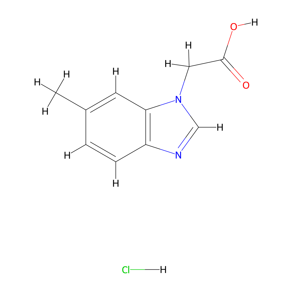 2-(6-methyl-1H-1,3-benzodiazol-1-yl)acetic acid hydrochloride molecular structure, CAS 1795495-25-8