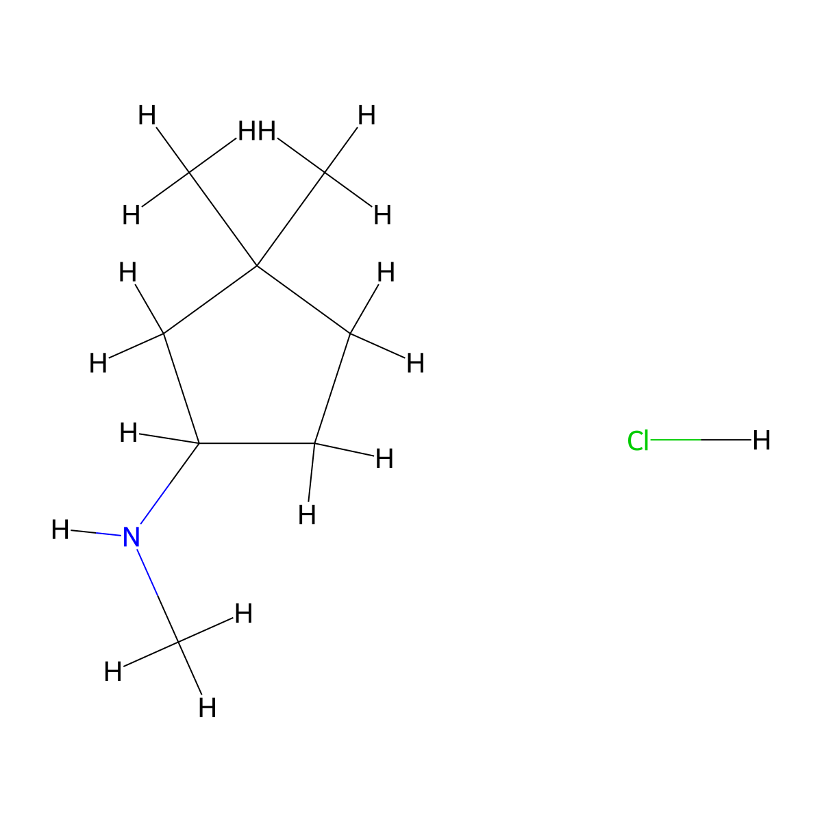 N,3,3-trimethylcyclopentan-1-amine hydrochloride molecular structure, CAS 1795496-81-9