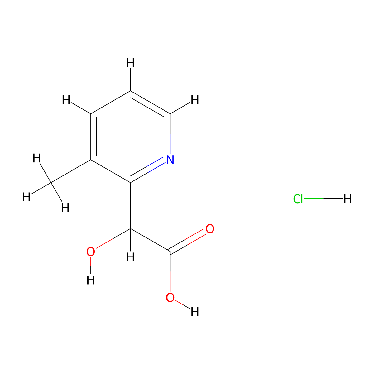 2-Hydroxy-2-(3-methylpyridin-2-yl)acetic acid hydrochloride molecular structure, CAS 1795497-33-4