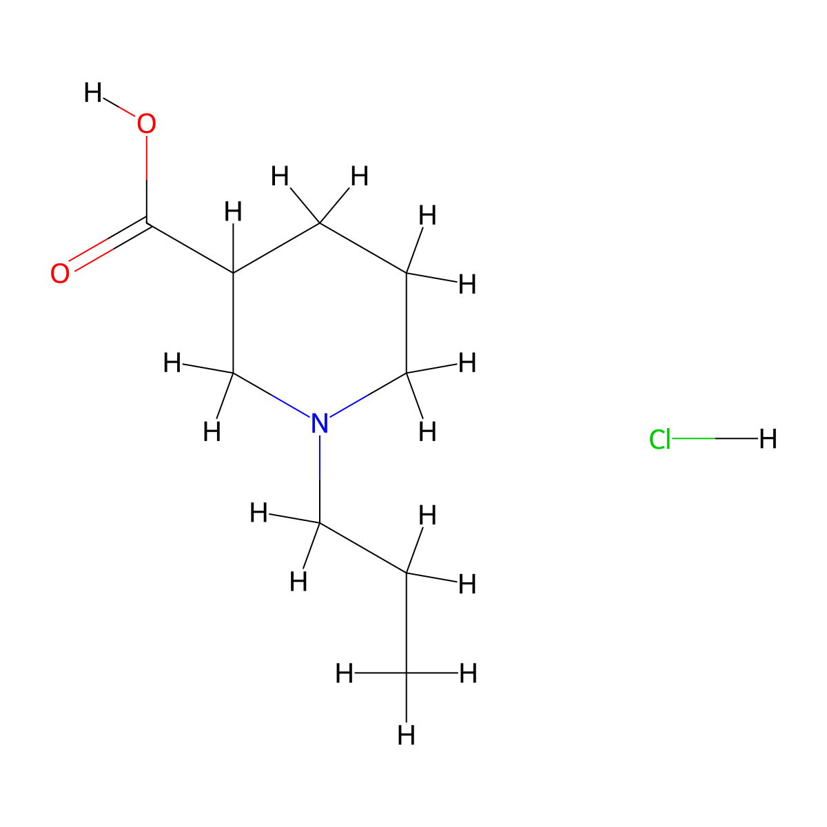 1-Propylpiperidine-3-carboxylic acid hydrochloride molecular structure, CAS 1795498-10-0