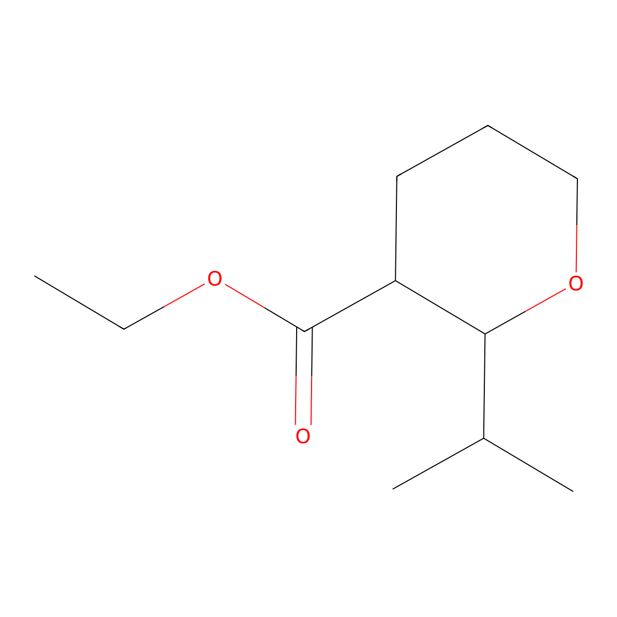 Ethyl 2-(propan-2-yl)oxane-3-carboxylate molecular structure, CAS 1795499-96-5