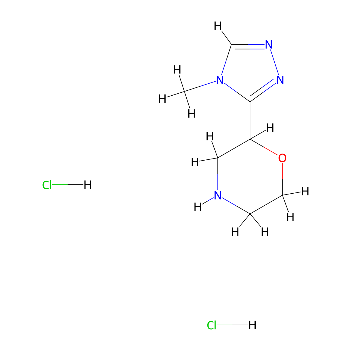 2-(4-methyl-4H-1,2,4-triazol-3-yl)morpholine dihydrochloride molecular structure, CAS 1795502-55-4