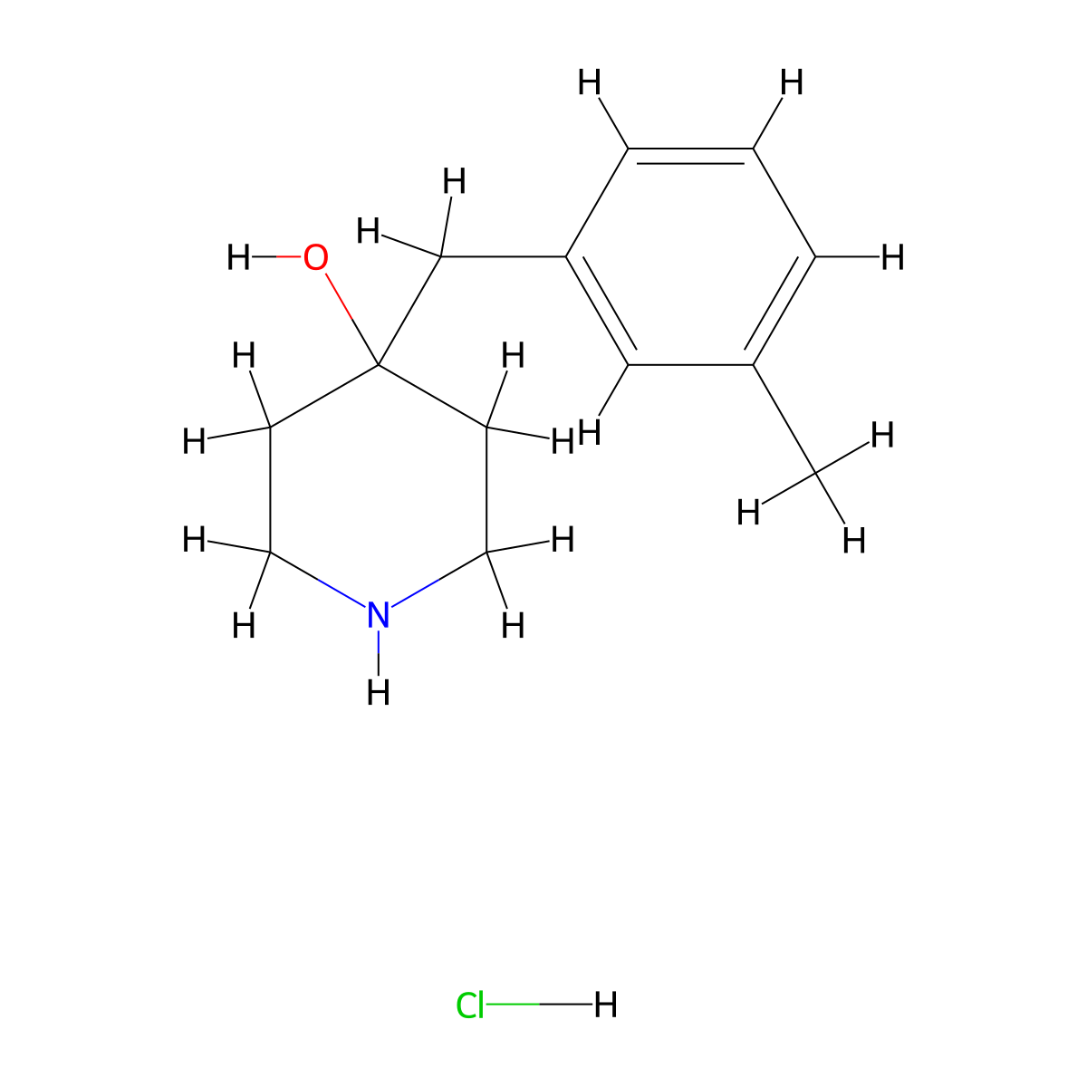 4-[(3-Methylphenyl)methyl]piperidin-4-ol hydrochloride molecular structure, CAS 1795502-78-1