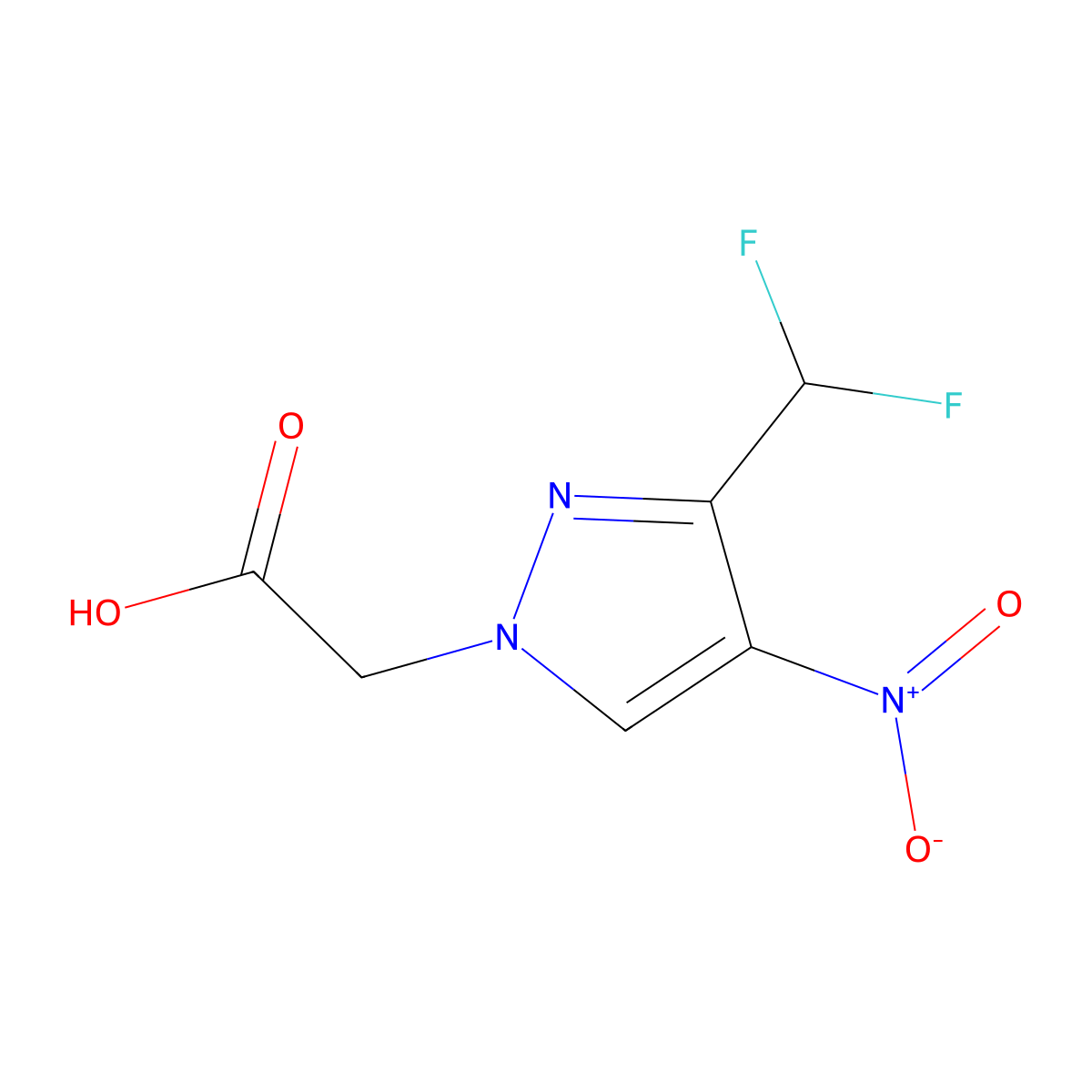 2-(3-(Difluoromethyl)-4-nitro-1H-pyrazol-1-yl)acetic acid molecular structure, CAS 1795503-05-7