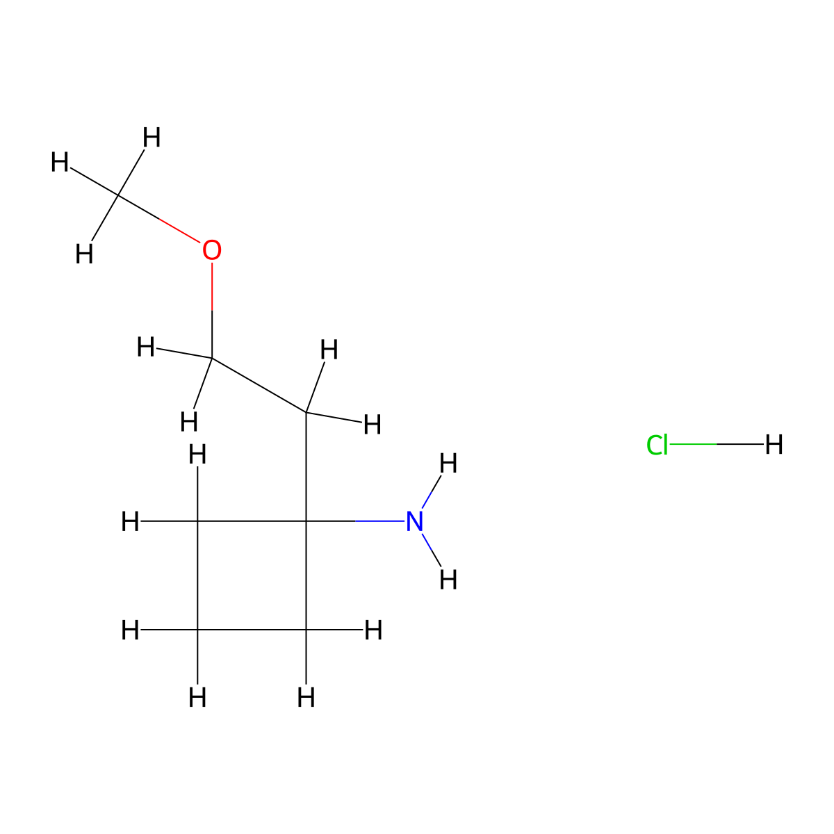 1-(2-Methoxyethyl)cyclobutan-1-amine hydrochloride molecular structure, CAS 1795503-60-4
