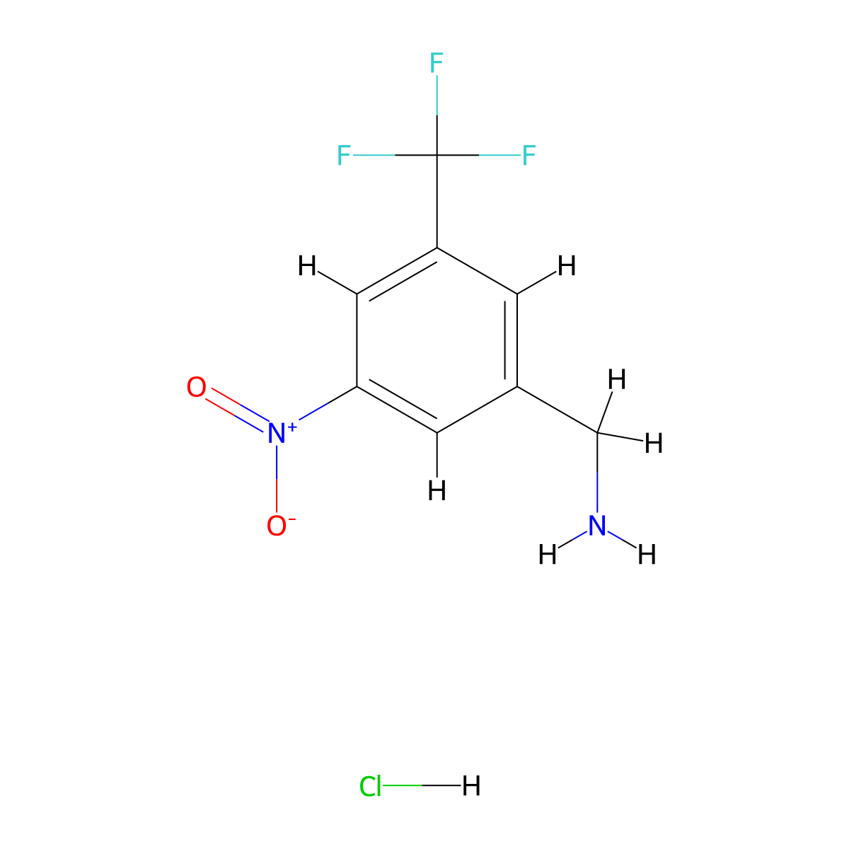 [3-Nitro-5-(trifluoromethyl)phenyl]methanamine hydrochloride molecular structure, CAS 1795503-88-6