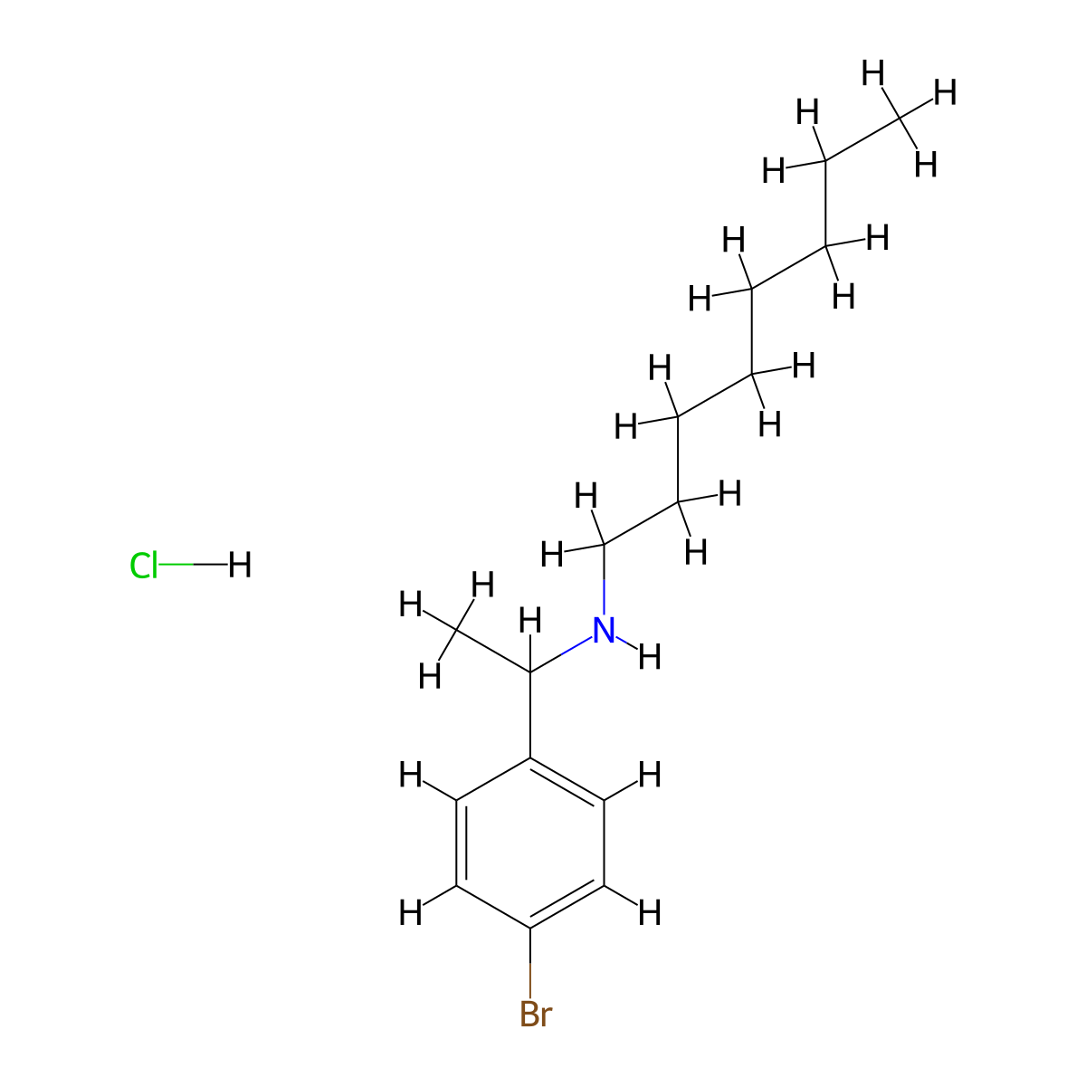 [1-(4-Bromophenyl)ethyl](octyl)amine hydrochloride molecular structure, CAS 1795504-44-7
