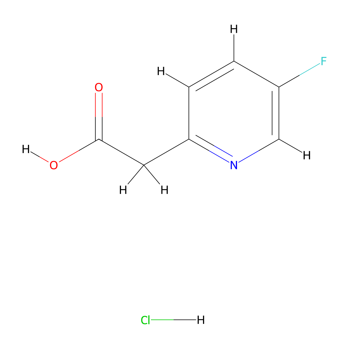 2-(5-Fluoropyridin-2-yl)acetic acid hydrochloride molecular structure, CAS 1795504-70-9