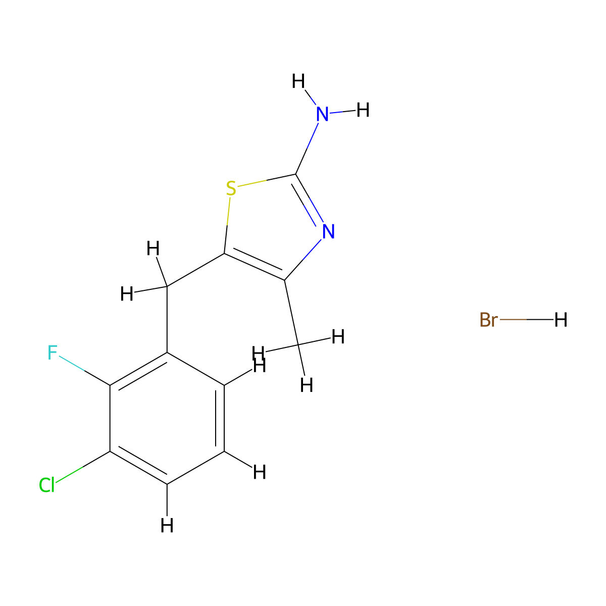 5-[(3-Chloro-2-fluorophenyl)methyl]-4-methyl-1,3-thiazol-2-amine hydrobromide molecular structure, CAS 1795506-45-4