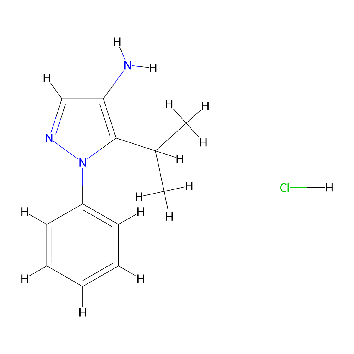 1-phenyl-5-(propan-2-yl)-1H-pyrazol-4-amine hydrochloride molecular structure, CAS 1795506-87-4